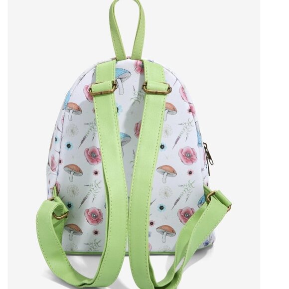LOUNGEFLY Disney Peter Pan Grumpy Tinker Bell Forest Mini Backpack Nwt - Picture 3 of 7